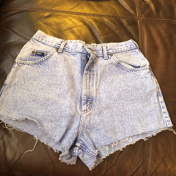 HP! LEE DENIM ACID WASH CUT OFF JEAN SHORTS - Picture 2 of 8